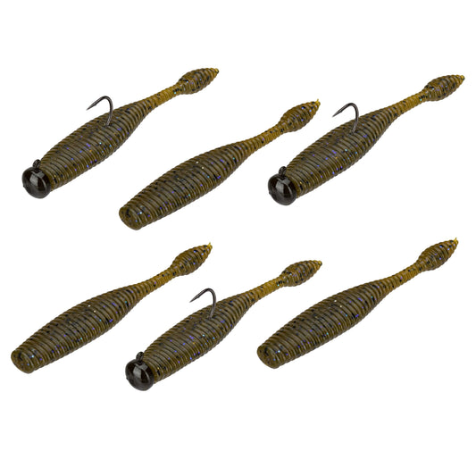 Dudley'S Pre-Rigged Green Pumpkin Violet Ned Rig Finesse Worm Bait Bass Trout Kit