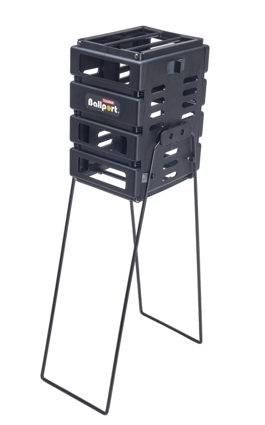 Mini Ballport Tennis Ball Pick up Hopper - Holds 36 Balls - Black