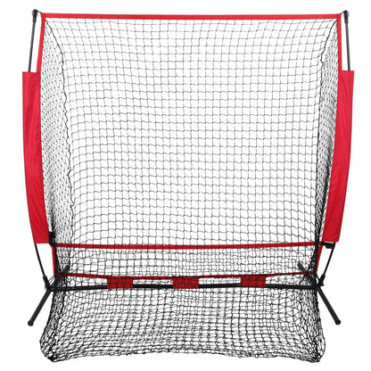 5X5Ft Portable Baseball Net Softball Practice Net W/ Carry Bag Red & Black
