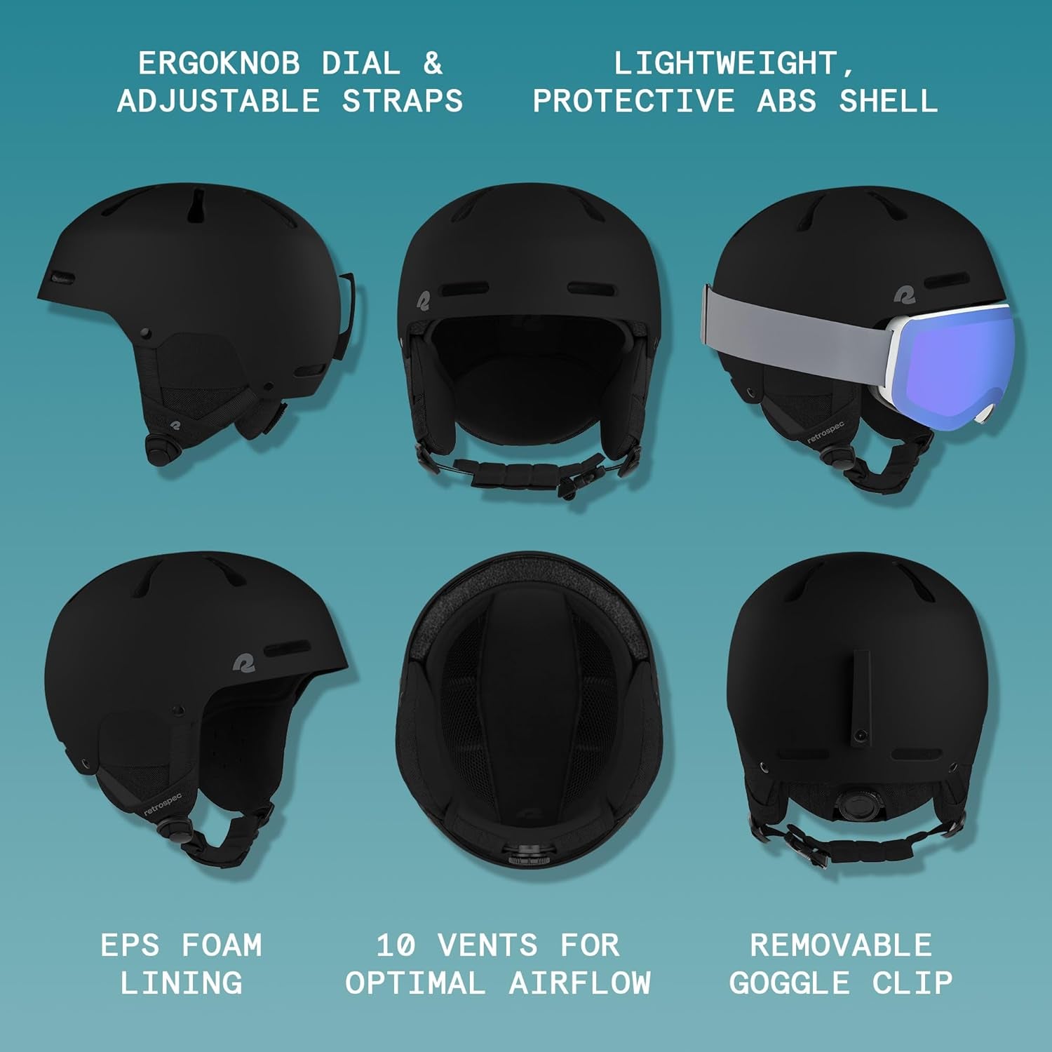 Comstock Ski Helmet - Snowboard Helmet for Adults & Youth - Adjustable Fit Snow Helmet with Protective Shell and Breathable Vents for Men, Women, Boys & Girls