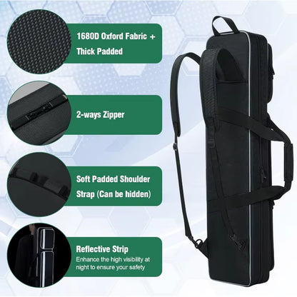 Pool Cue Case 4X5, Soft Padded with Multi-Pocket for 4 Butts and 5 Shafts, Pool Stick Case with Shoulder Straps for Pool Cue