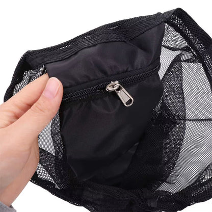 Portable Clip on Ball Mesh Bag Ball Holder Drawstring Basketball Storage Bag Handbag Oxford Cloth Single Ball Bag Traveling Gym