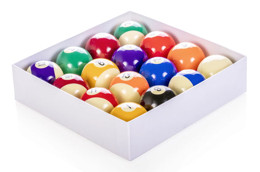 Regulation Size and Weight Deluxe Chip Resistant 15 Billiard Pool Ball and Cue Ball Set