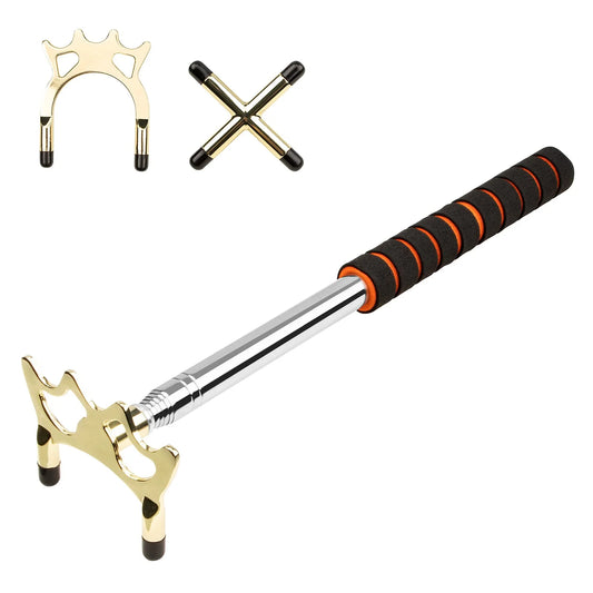 Billiard Bridge Stick Brass Interchangeable Billiard Bridge Head, Silver