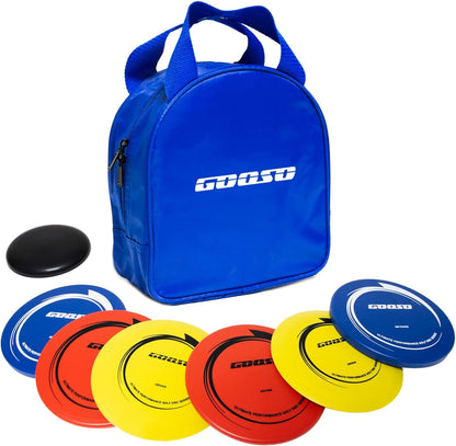 Disc Golf Set - Driver, Mid-Range and Putter Discs with Disc Golf Bag for Outdoor and Backyard, Comfortable Plastic, 6 Pack