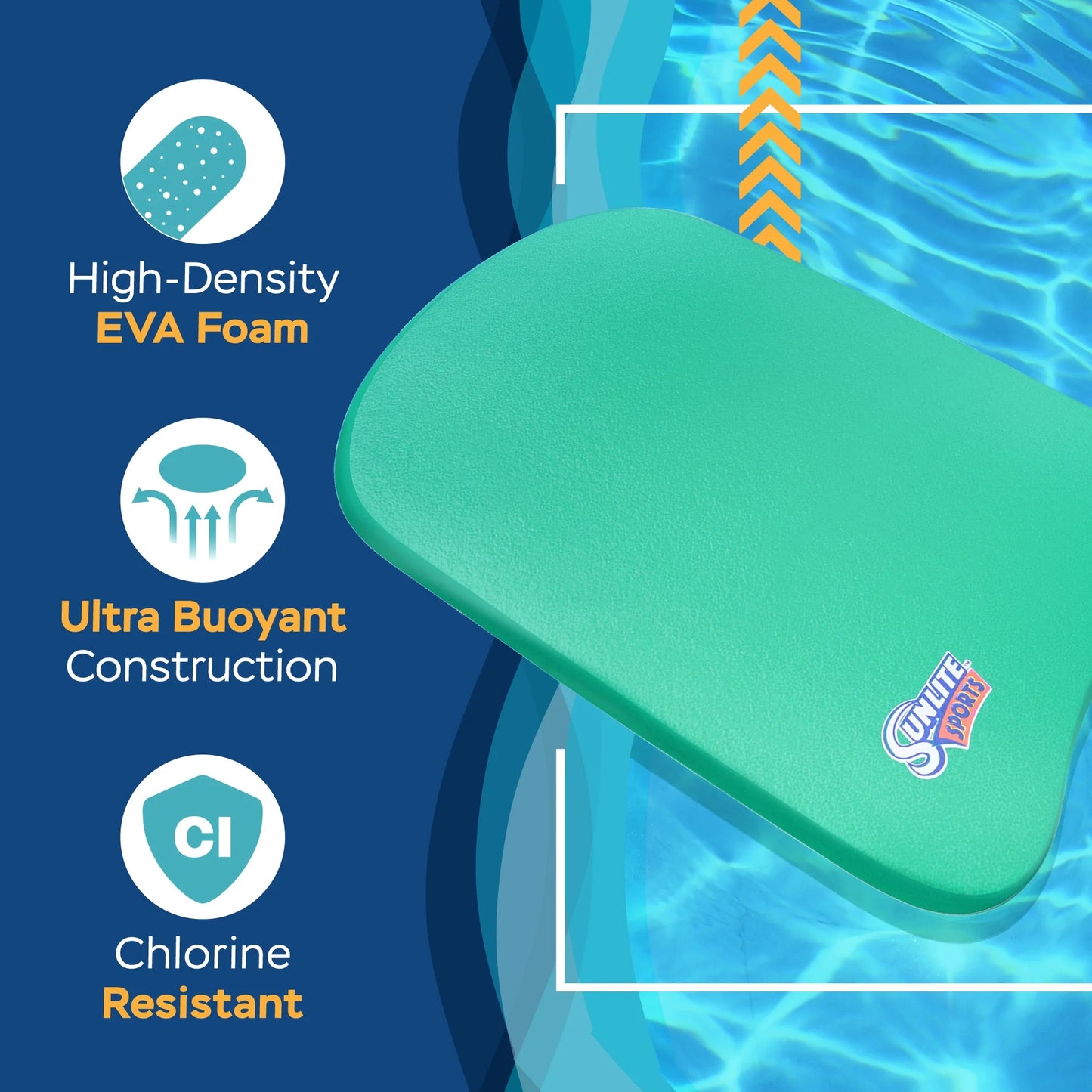 Swimming Kickboard, Training Aid Float for Swimming and Pool Exercise, Boogie Board Workout Equipment, EVA Material Swim Buoy, Multiple Sizes for Adults and Children, Adult Large Green