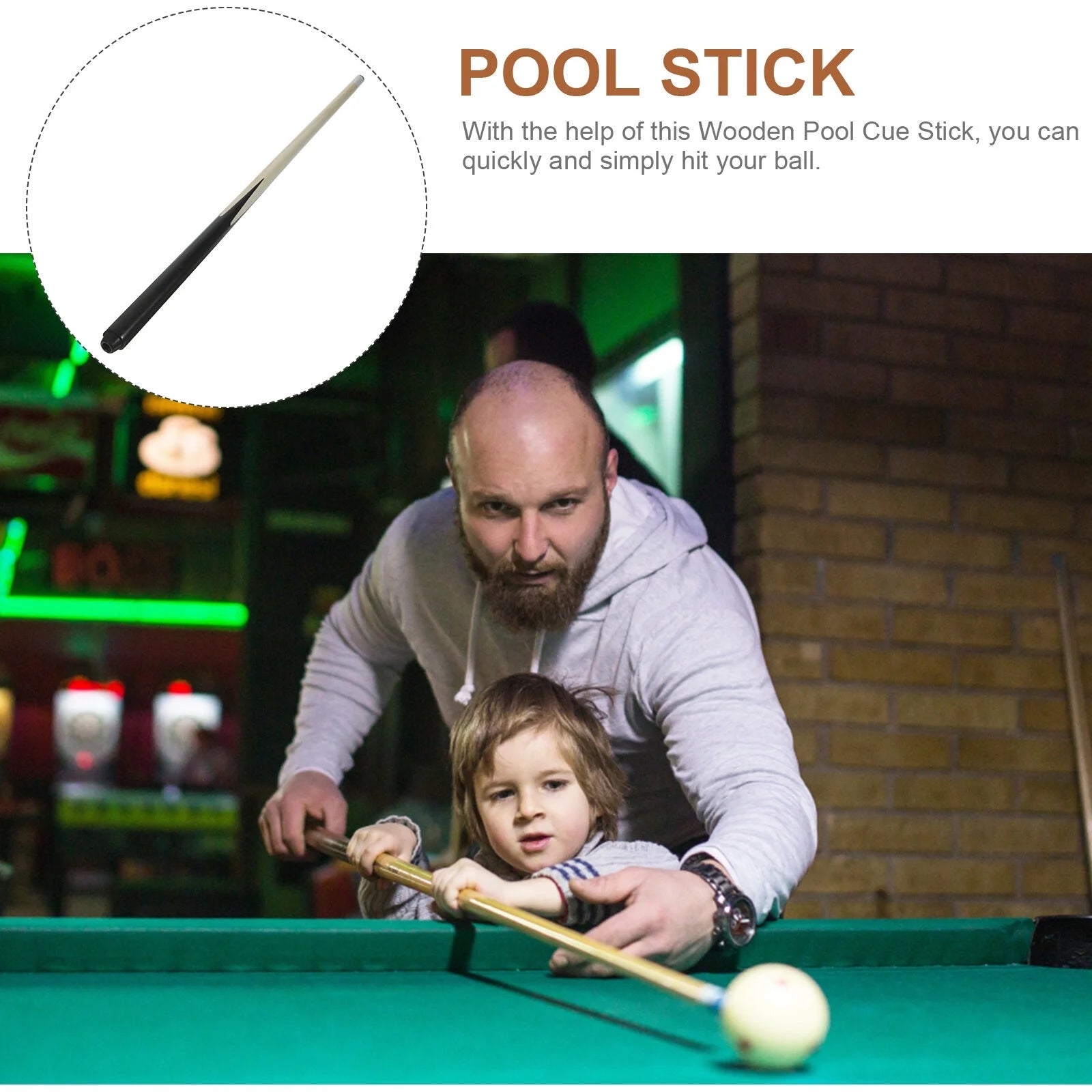Pool Cue Kids Wood Billiard Cue Stick Childs Mini Cue Stick Short Kids Pool Cue Sticks