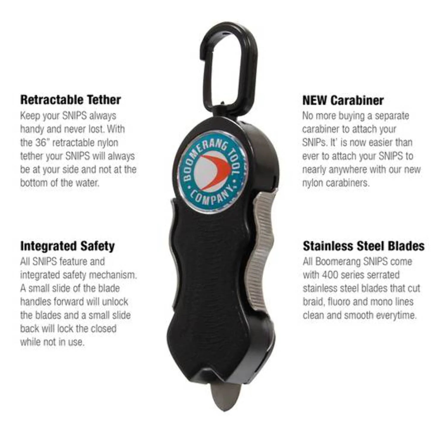 Boomerang Tool SNIP Basic Fishing Line Cutter, Black