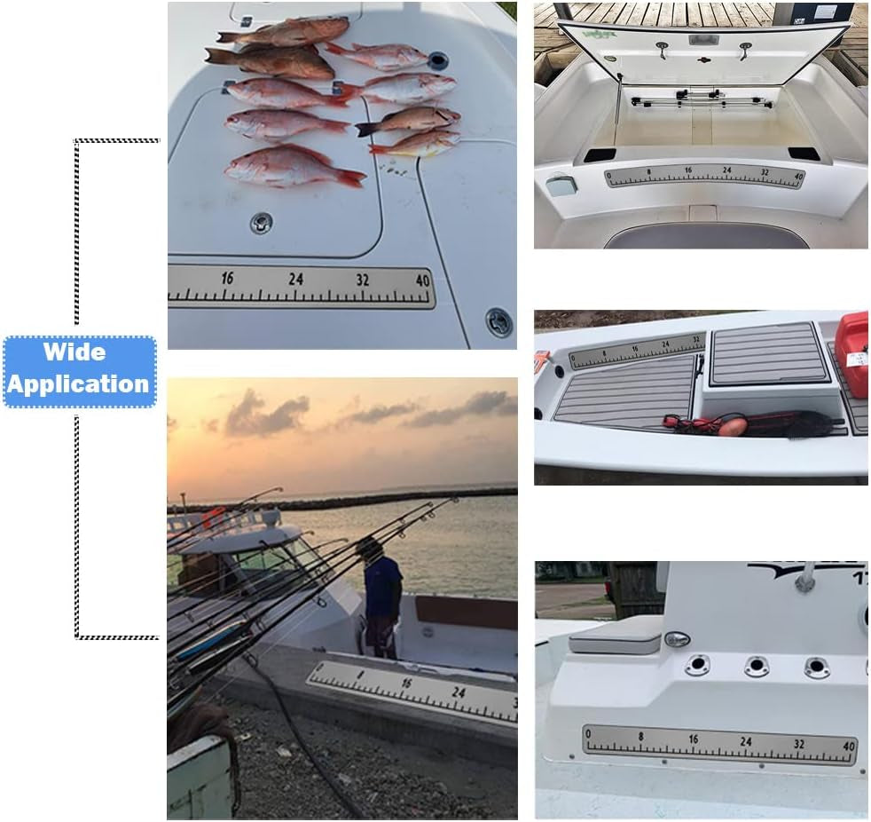 Fish Ruler for Boat 40In EVA Foam Fish Measuring Ruler with Self-Adhesive Backing for Fishing Kayaks Accessories, Fish Ruler Measurement Sticker Tool for Fish Boat (40" Fish Ruler)