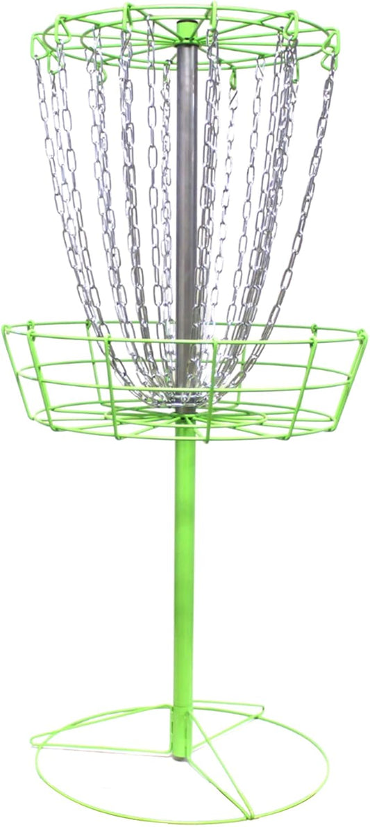 Growthesport Lite Disc Golf Basket - Portable, Lightweight, Easy-To-Set-Up Golf Practice Net with Heavy Duty Metal Chains Golf Practice Basket Set to Fairway, Backyard, Outdoor & More