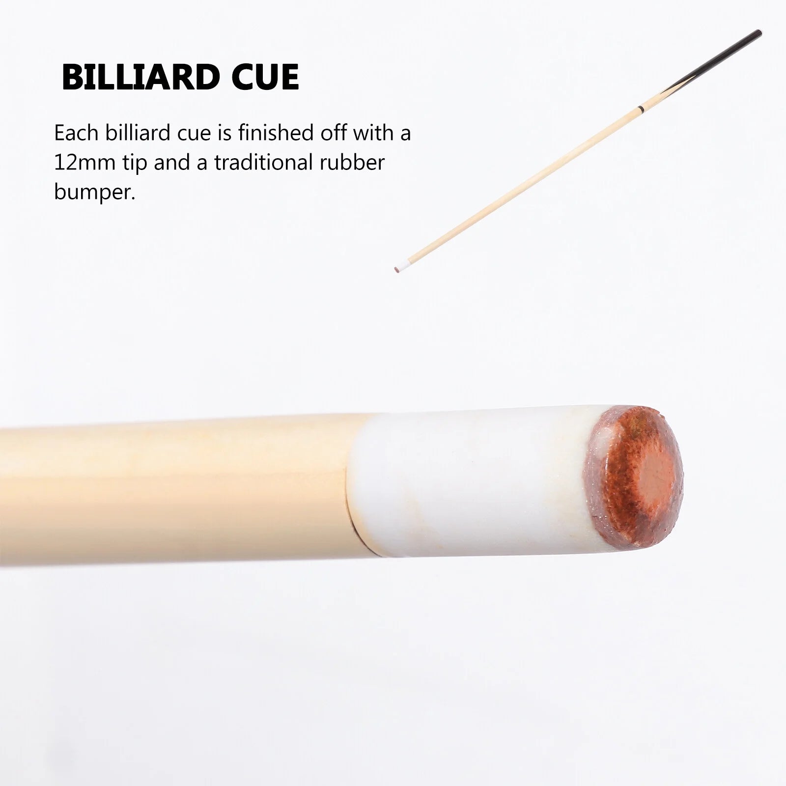 1-Piece Pool Cue Stick with 13Mm Tip 58" Professional Billiard Pool Cue Stick