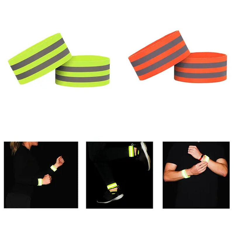 1Pc or 2Pcs High Visibility Reflective Bands on Wrist Arm Ankle Leg for Night Walking Cycling Running Safety Reflector Tape Straps