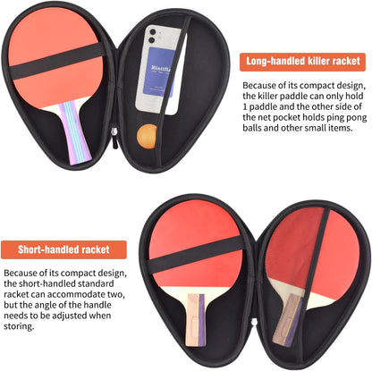 Ping Pong Paddles Case Hard Shell Ping Pong Portable Storage Bag Can Hold Protect 2 Racket Table Tennis Racket Cover for Ping Pong Balls Lovers Drop-Resistant and Durable Gifts