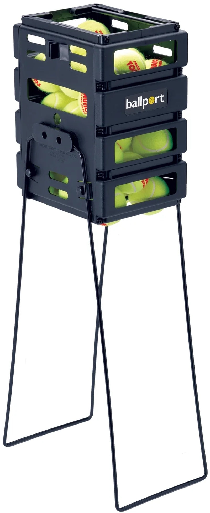 Mini Ballport Tennis Ball Pick up Hopper - Holds 36 Balls - Black